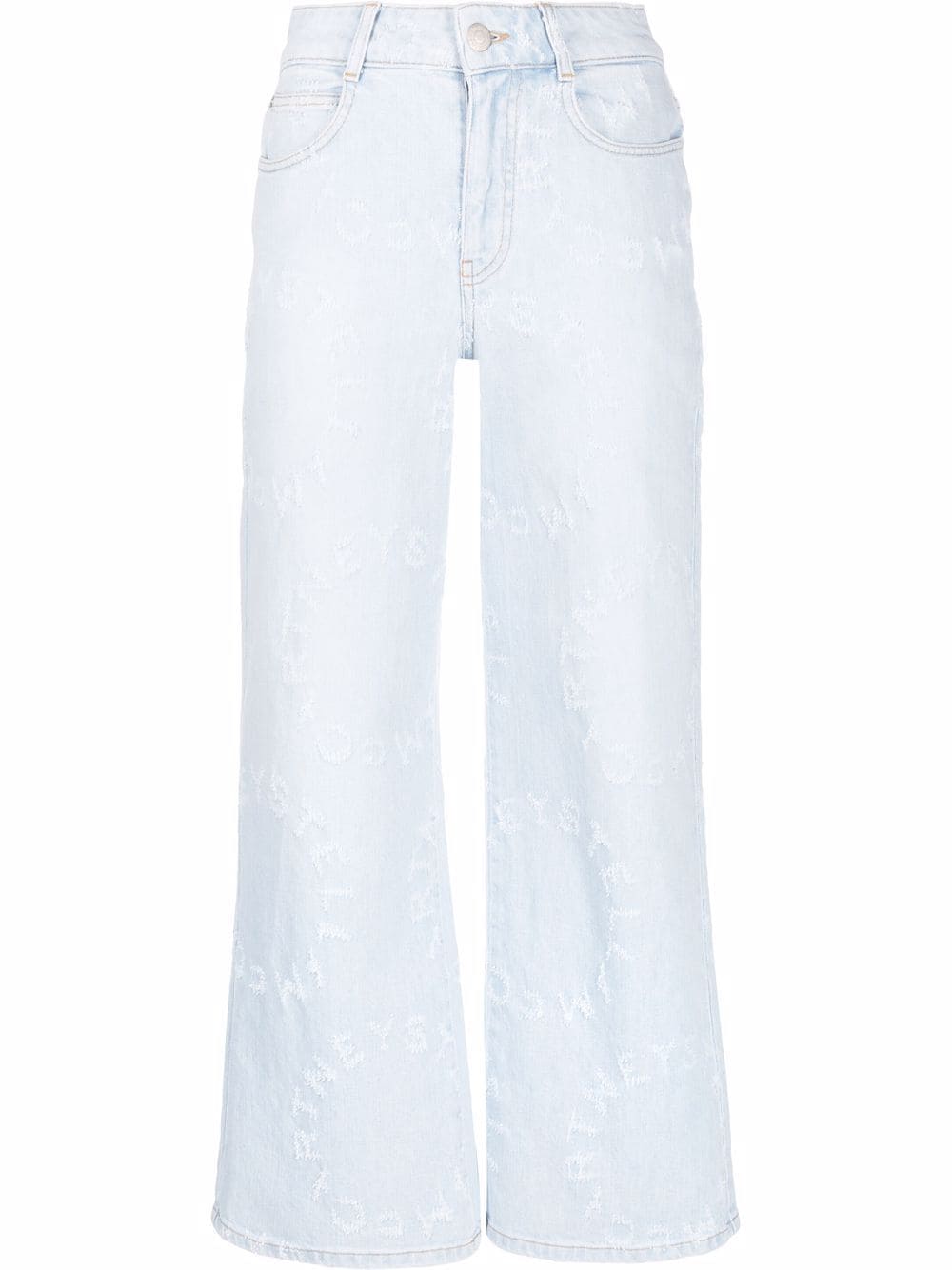 Stella McCartney Stella Logo distressed cropped jeans - Blue von Stella McCartney