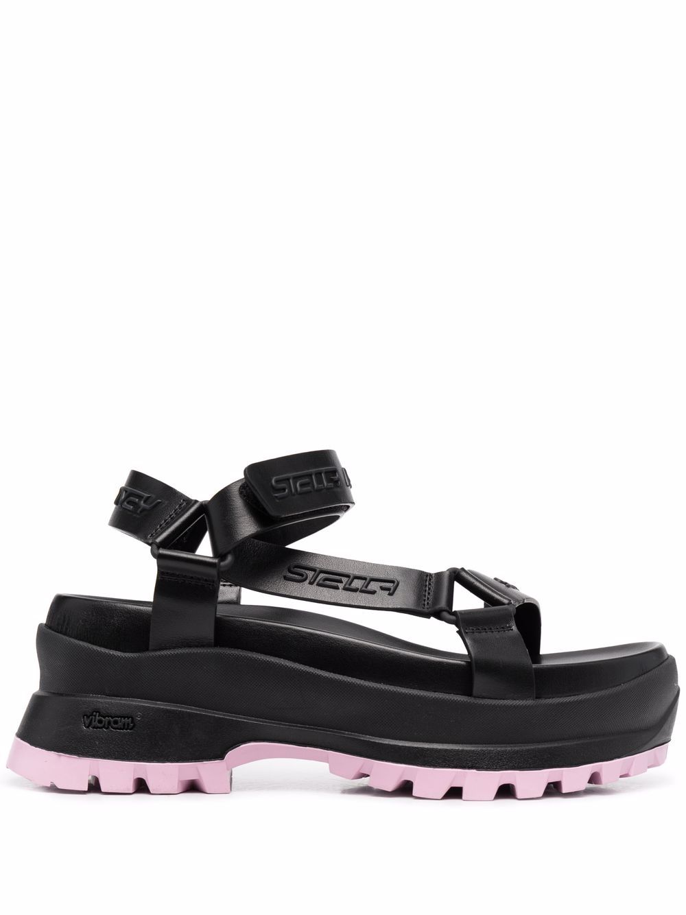 Stella McCartney Trace logo-embossed flatform sandals - Black von Stella McCartney