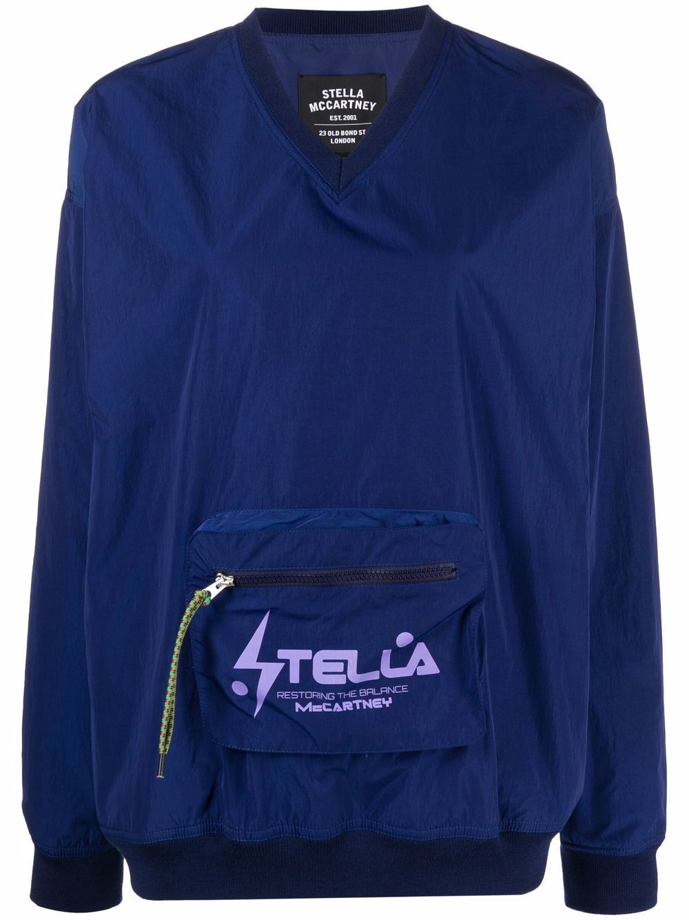 Stella McCartney V-neck pouch pocket sweatshirt - Blue von Stella McCartney