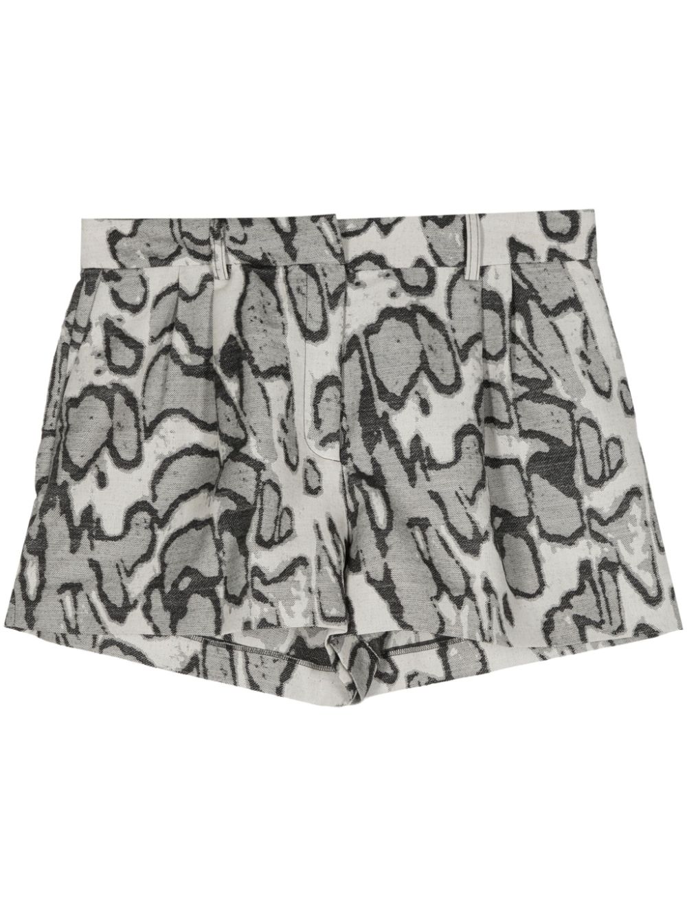 Stella McCartney abstract-jacquard pleated shorts - Grey von Stella McCartney