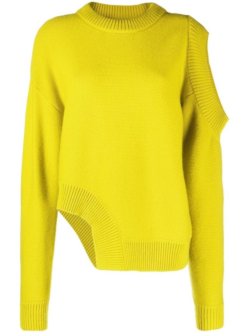 Stella McCartney asymmetric cold-shoulder cashmere jumper - Yellow von Stella McCartney