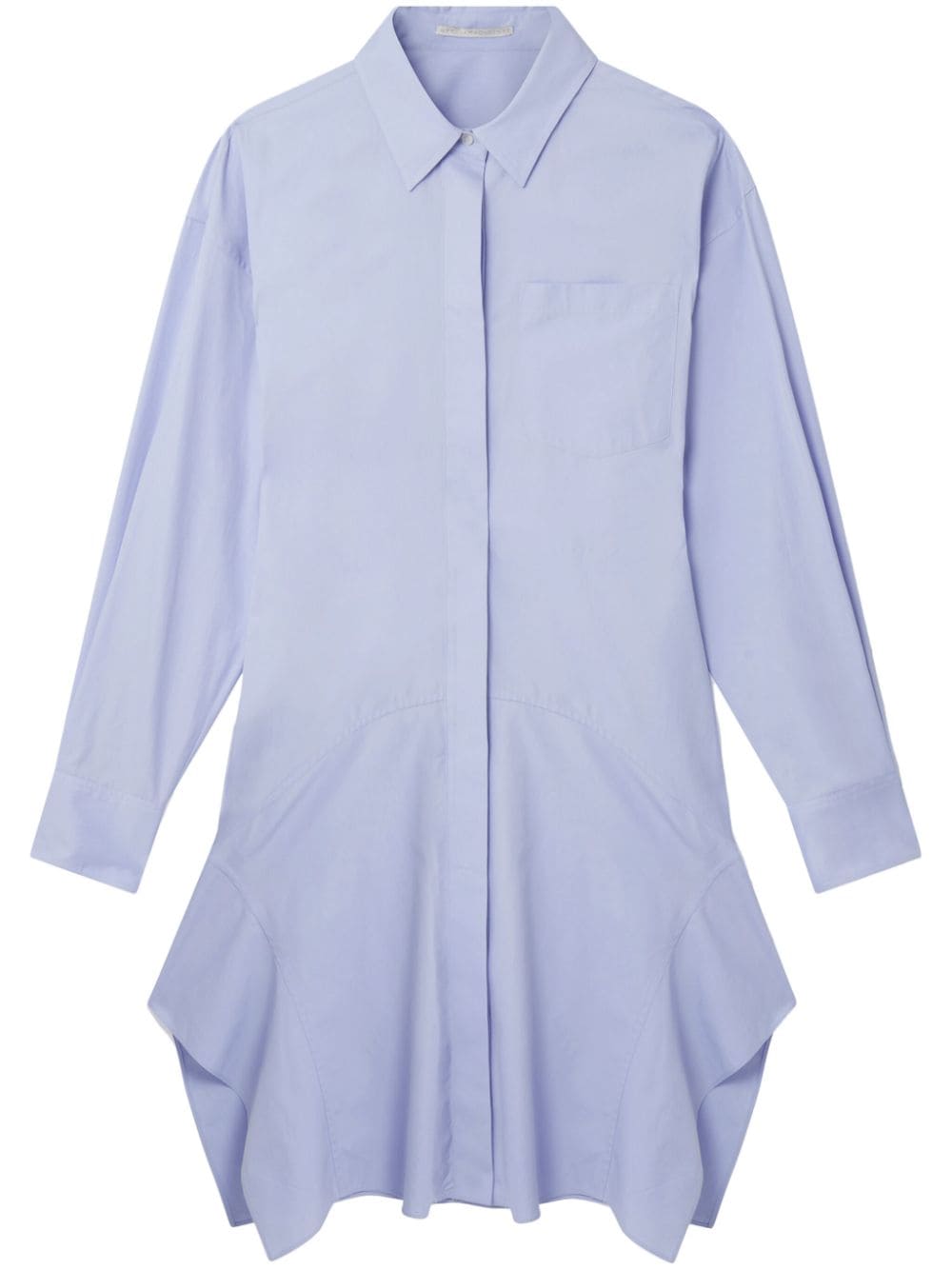 Stella McCartney banana-sleeve cotton shirt dress - Blue von Stella McCartney