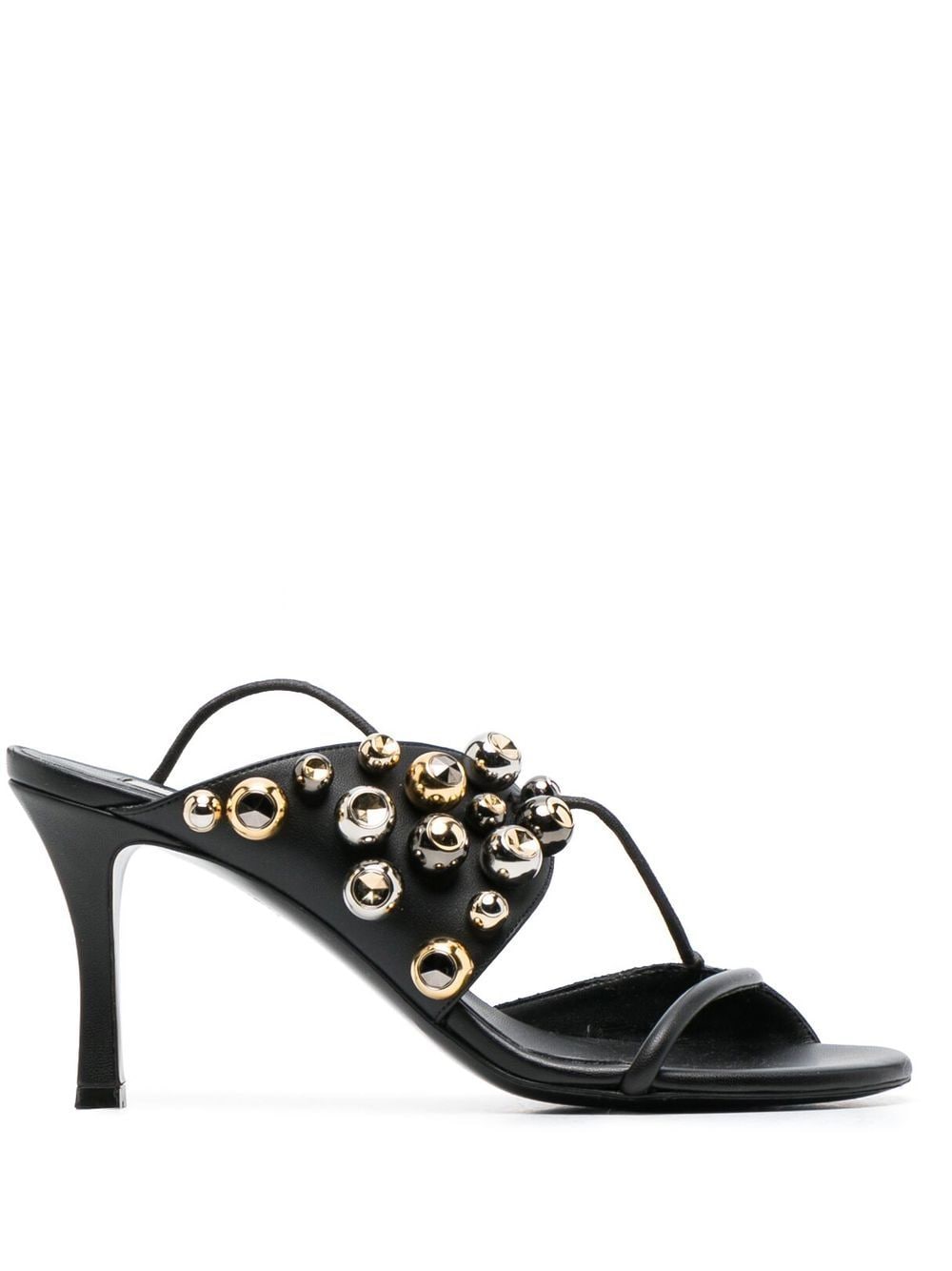 Stella McCartney bead-embellished faux-leather 85mm sandals - Black von Stella McCartney