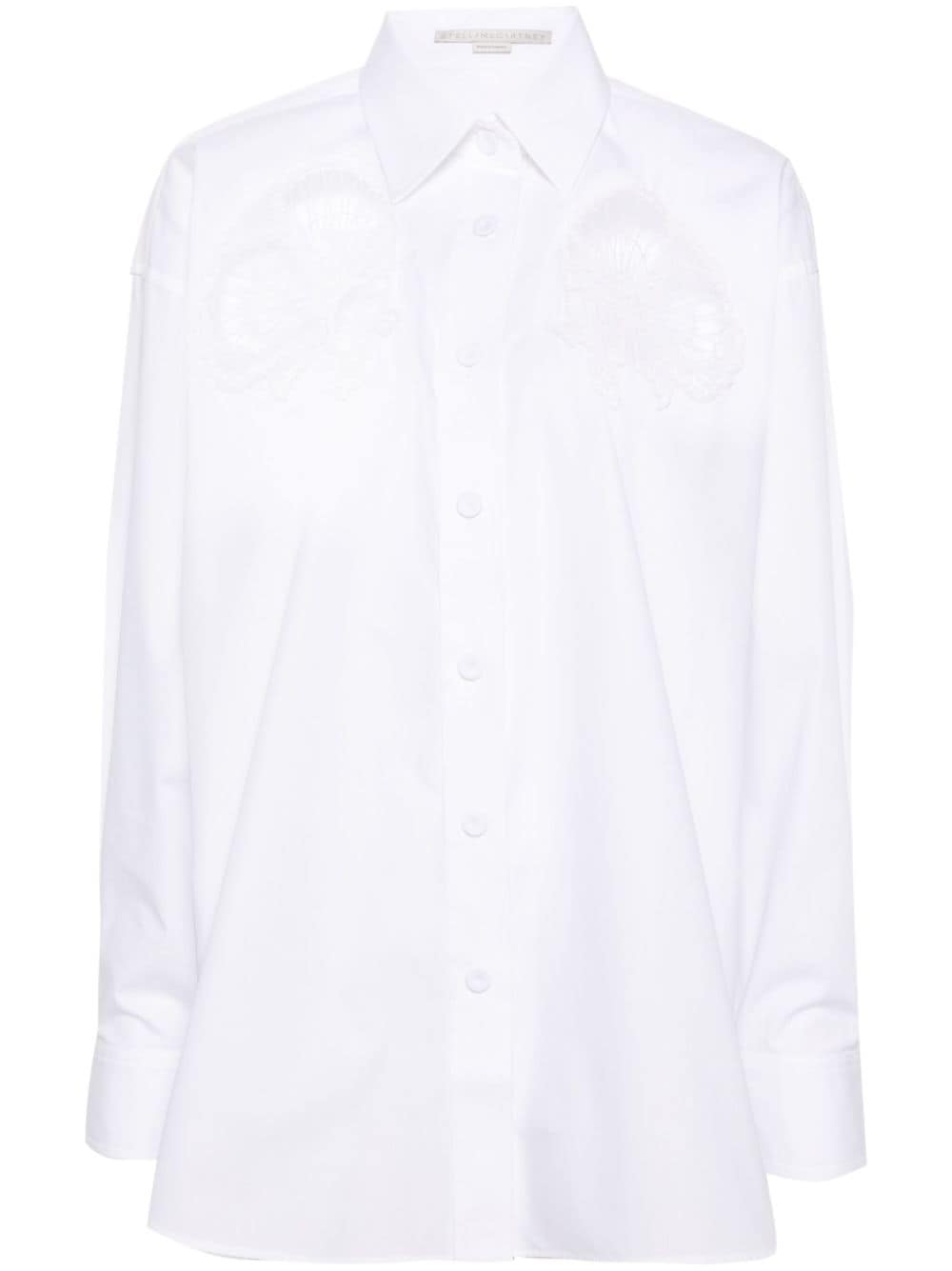 Stella McCartney broderie-anglaise detailed cotton shirt - White von Stella McCartney