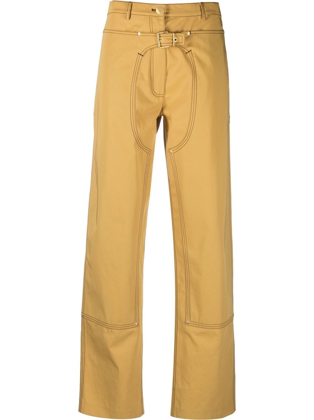 Stella McCartney buckle-detail straight trousers - Yellow von Stella McCartney