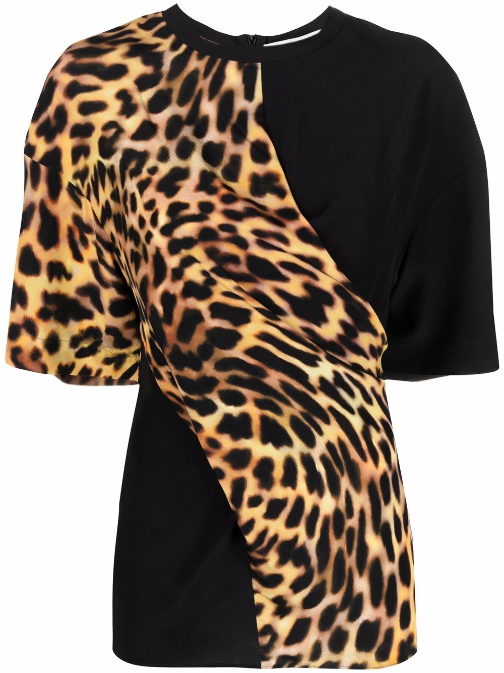 Stella McCartney cheetah print panel T-shirt - Black von Stella McCartney