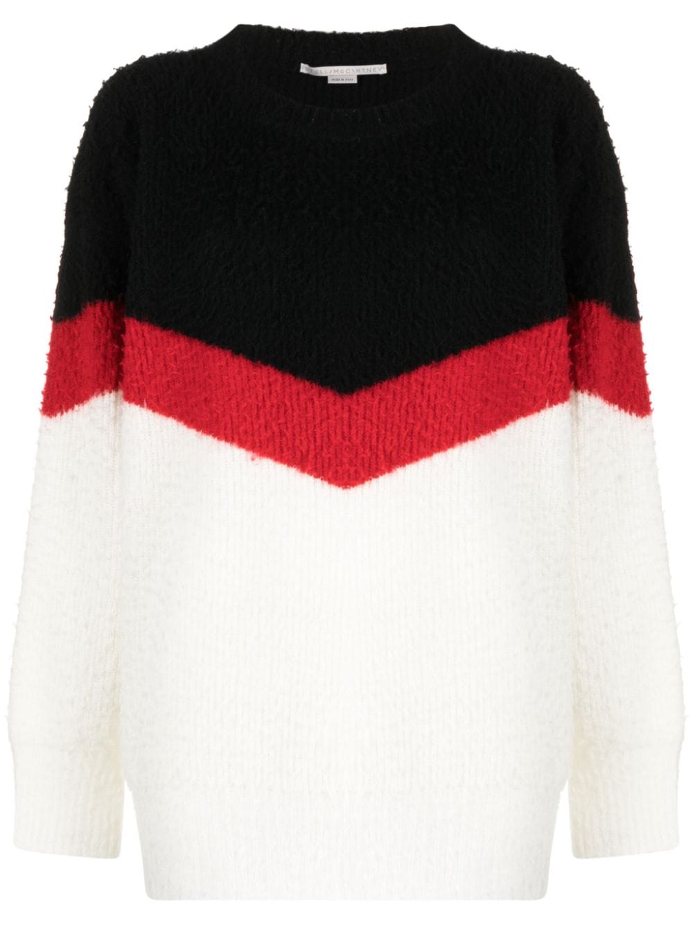 Stella McCartney chevron-striped chunky-knit jumper - White von Stella McCartney