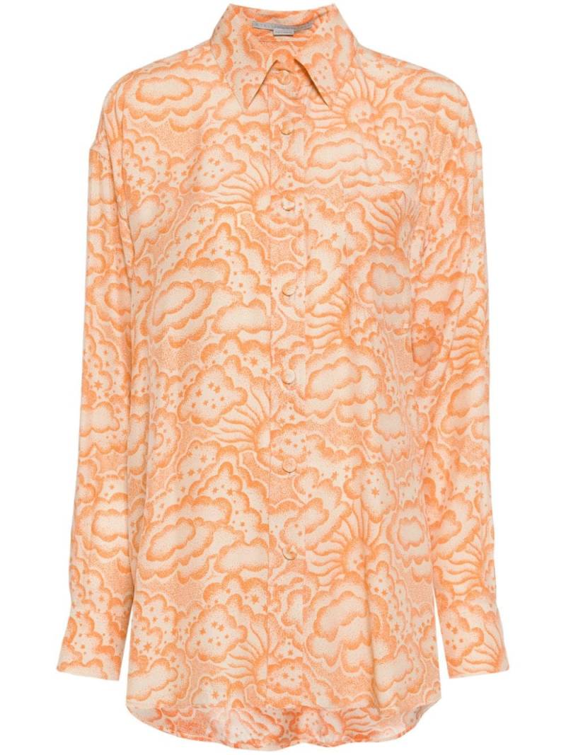 Stella McCartney cloud-print silk shirt - Orange von Stella McCartney
