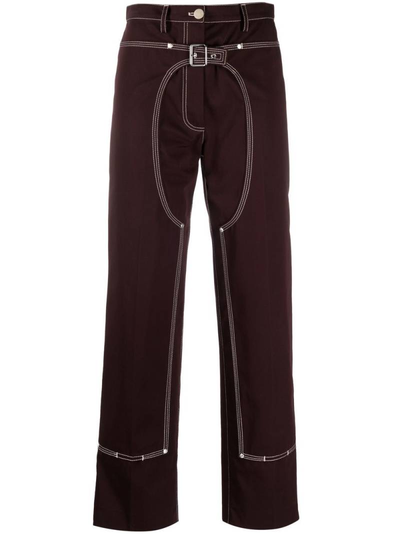 Stella McCartney contrast-stitch straight-leg trousers - Brown von Stella McCartney