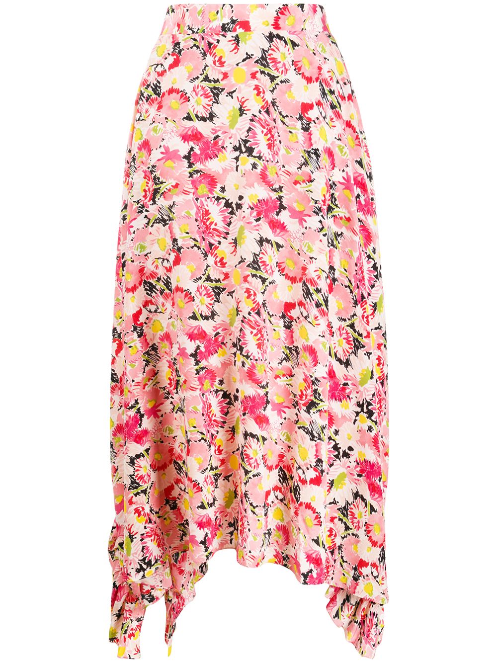 Stella McCartney cotton draped ruffle skirt in flower print - Pink von Stella McCartney