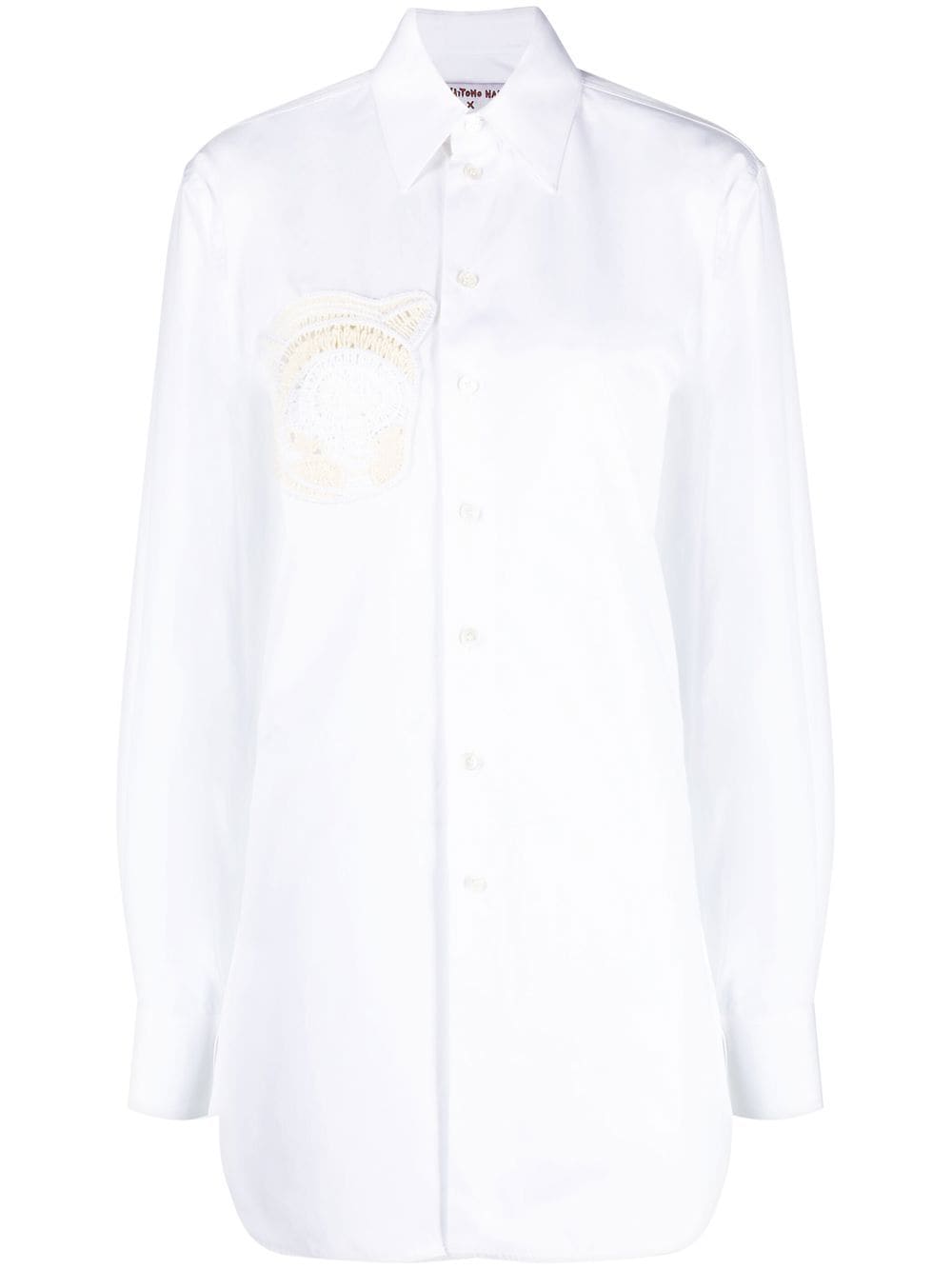 Stella McCartney crochet-patch long-sleeve shirt - White von Stella McCartney