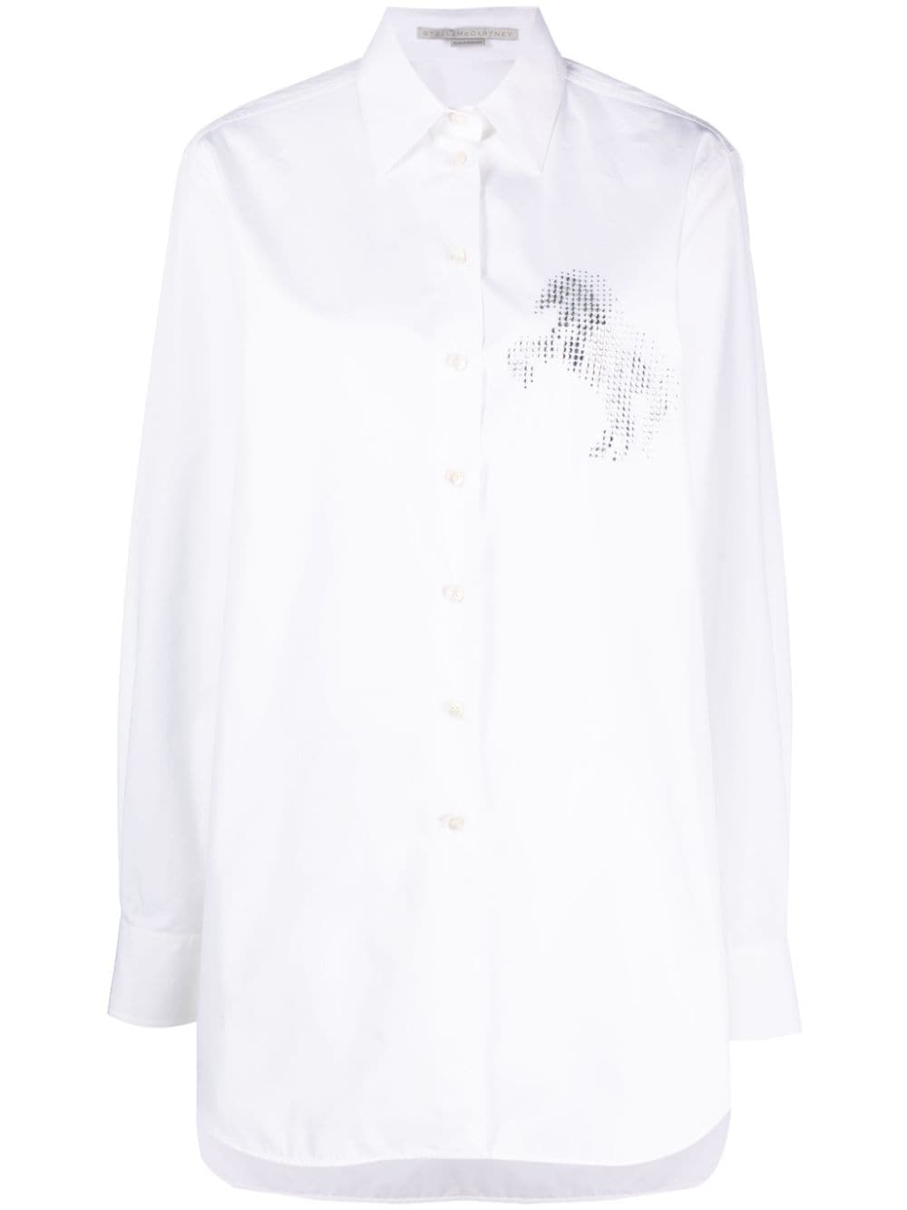 Stella McCartney crystal-embellished horse shirt - White von Stella McCartney