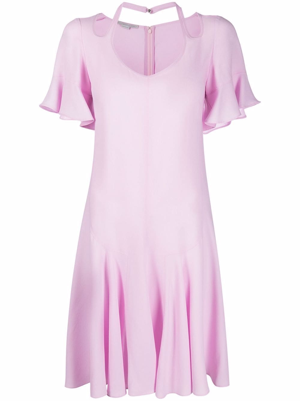 Stella McCartney cut-out V-neck flared dress - Pink von Stella McCartney