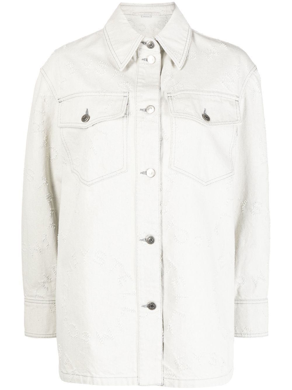 Stella McCartney embroidered-detail denim shirt - White von Stella McCartney