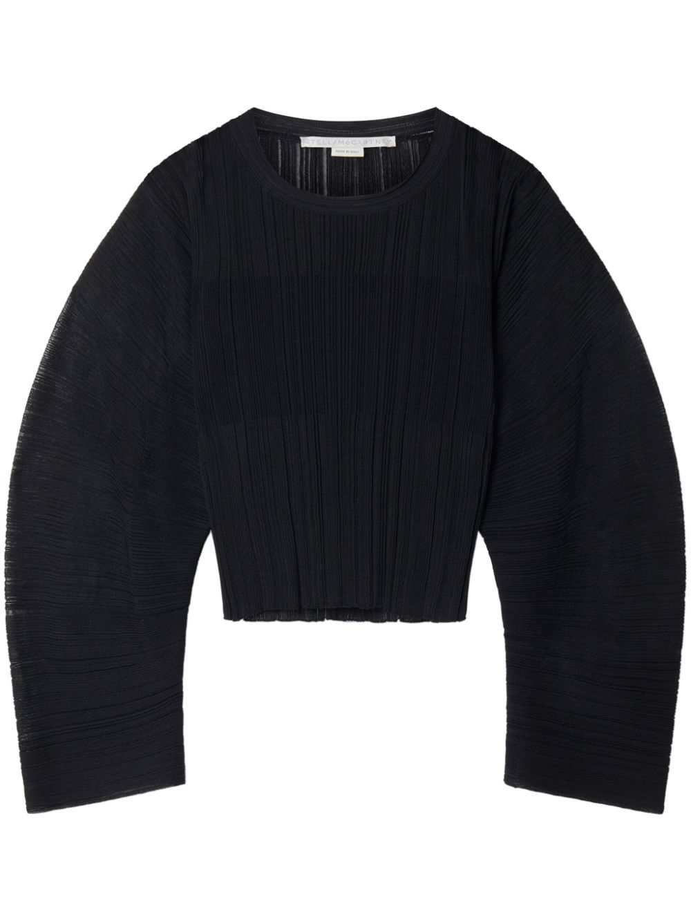 Stella McCartney fine-knit plissé-effect top - Black von Stella McCartney