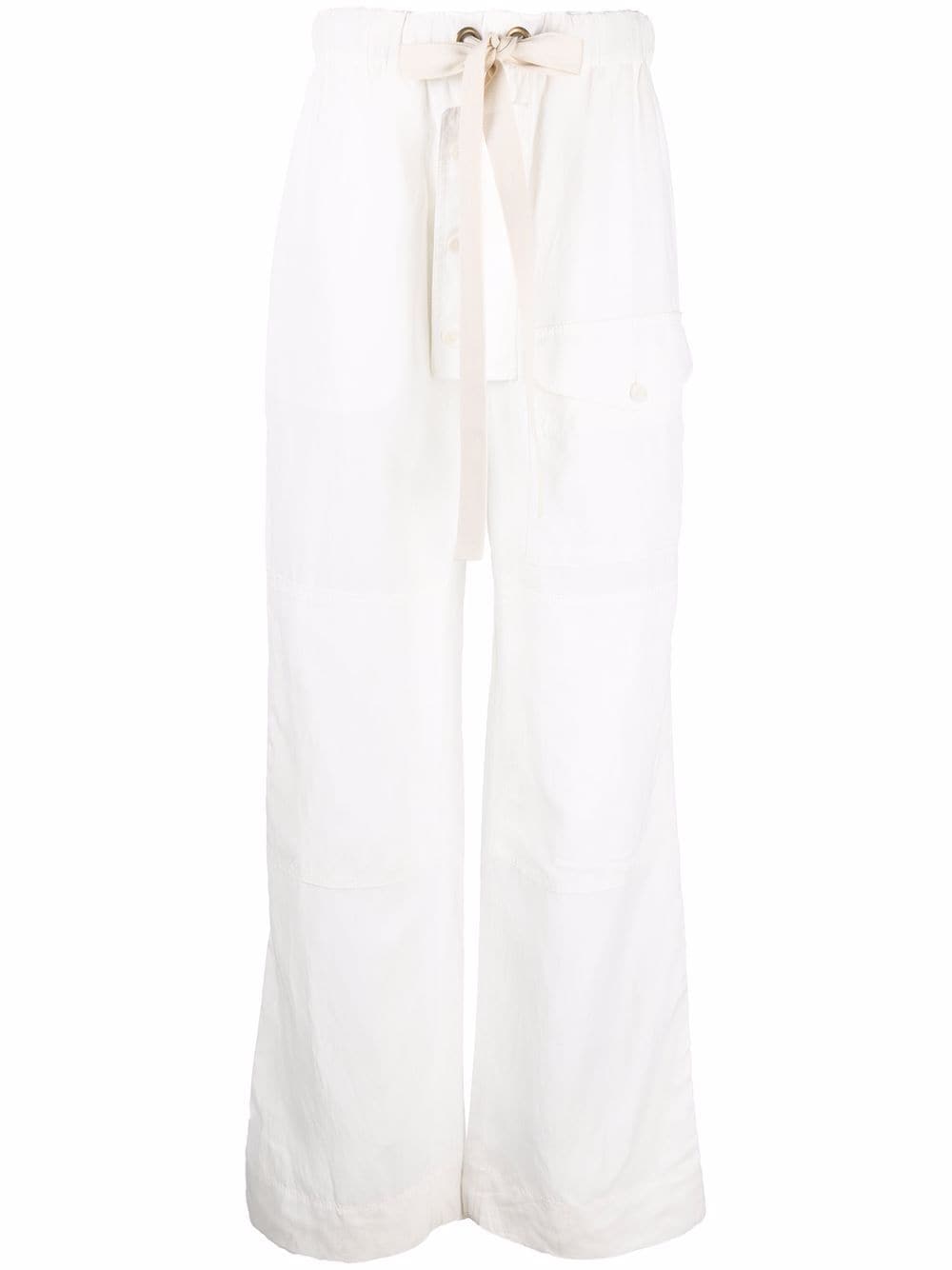 Stella McCartney flap pockets straight-leg trousers - White von Stella McCartney