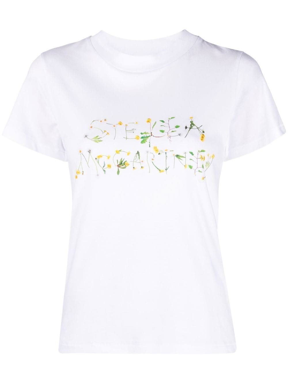 Stella McCartney floral logo-print T-shirt - White von Stella McCartney