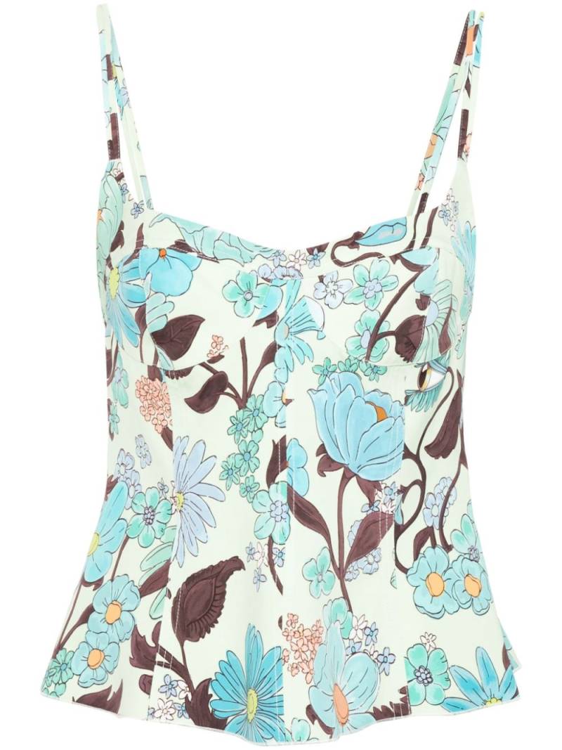 Stella McCartney floral-print cropped top - Green von Stella McCartney