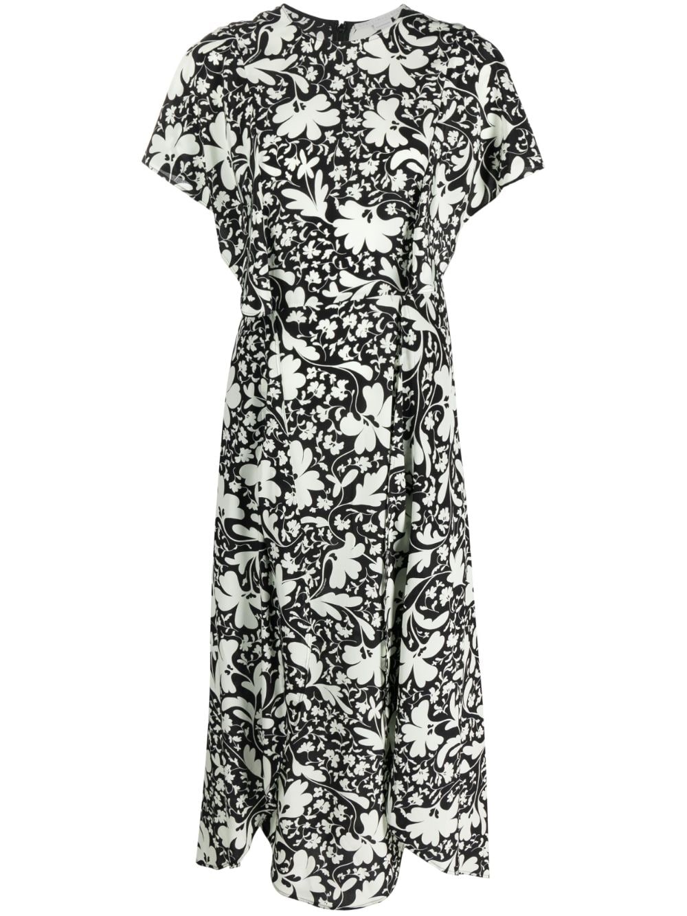 Stella McCartney Forest Floral-print silk dress - Black von Stella McCartney