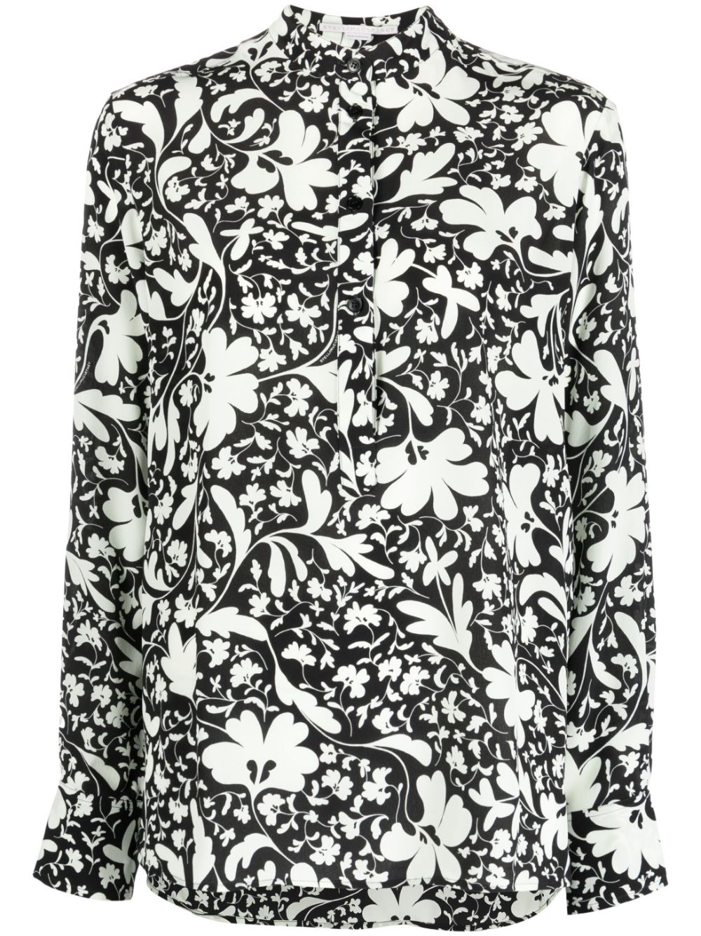 Stella McCartney floral-print silk shirt - Black von Stella McCartney