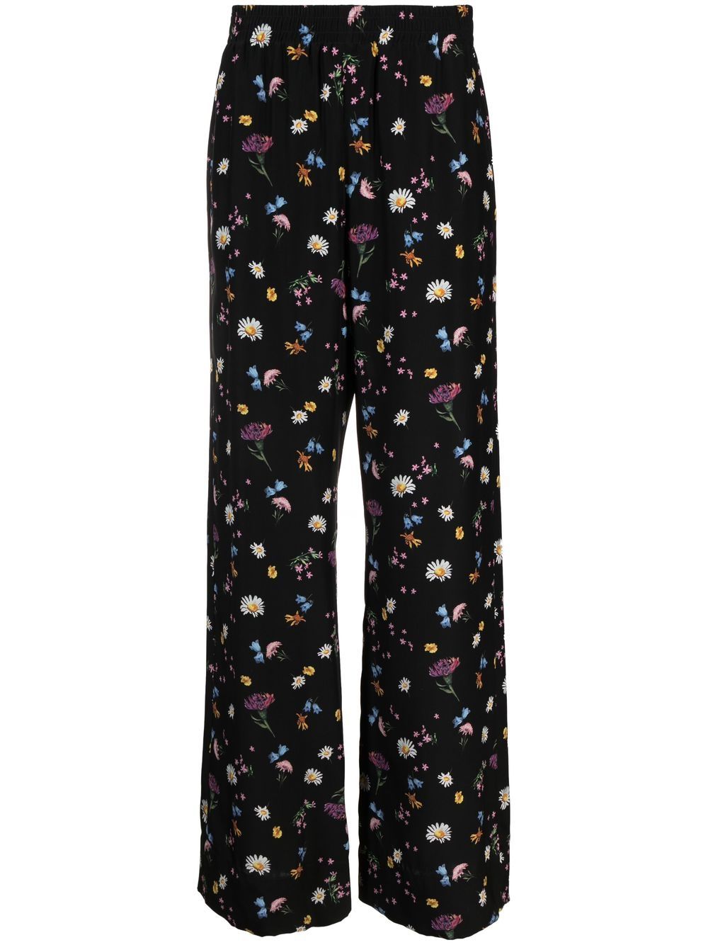 Stella McCartney floral-print silk trousers - Black von Stella McCartney