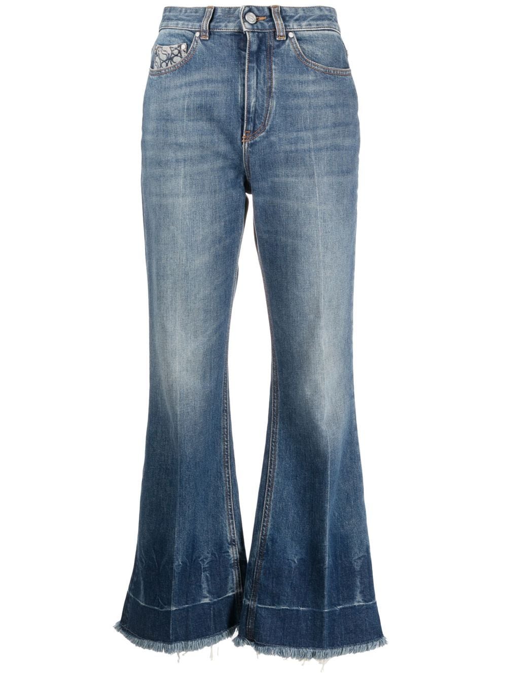 Stella McCartney frayed-edge cropped jeans - Blue von Stella McCartney