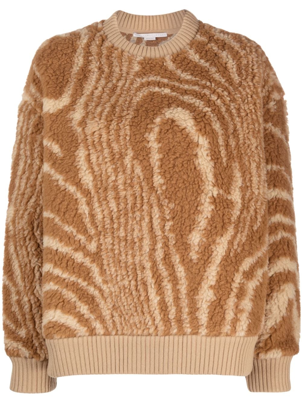 Stella McCartney graphic-pattern crew-neck jumper - Brown von Stella McCartney