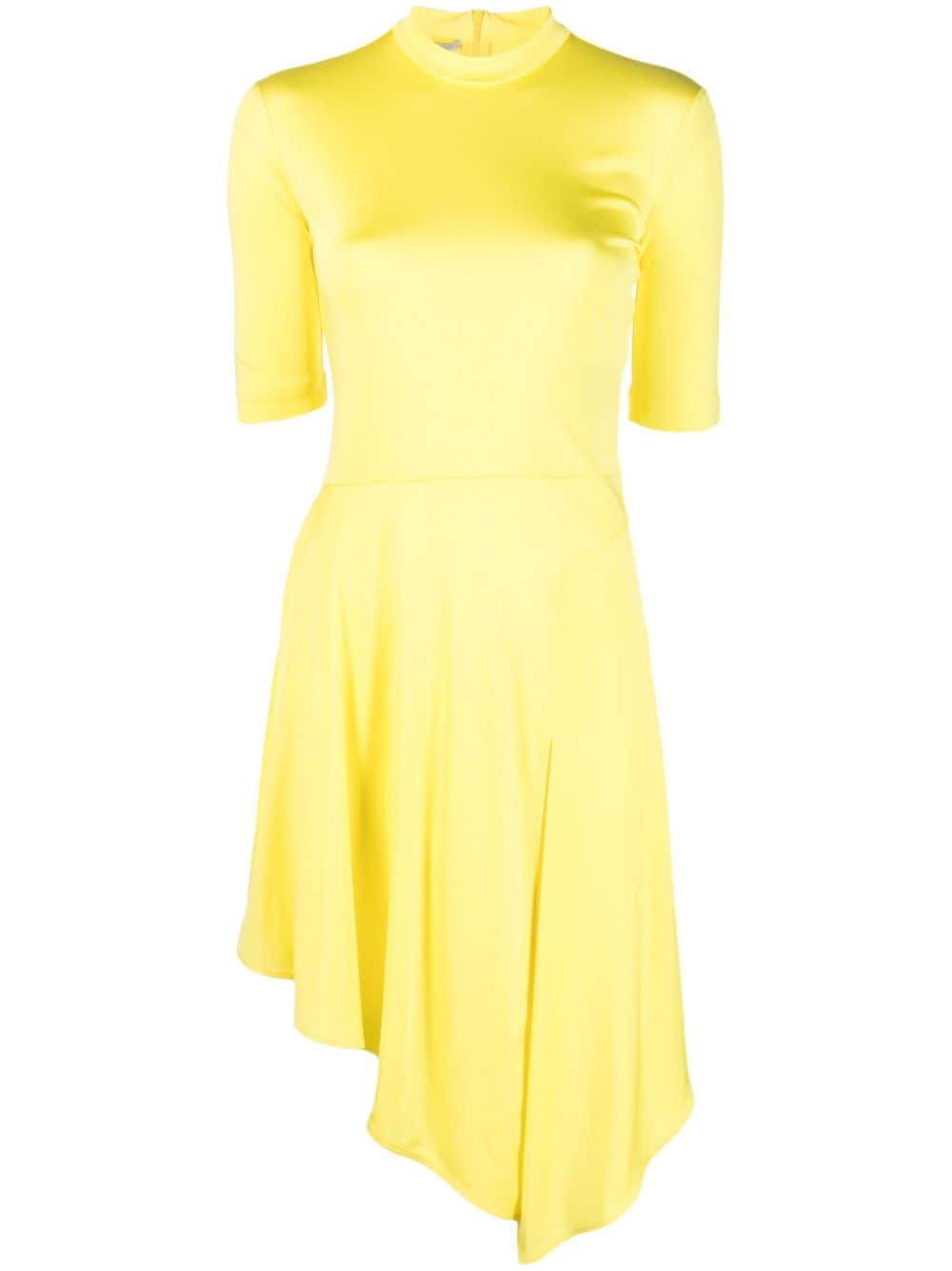 Stella McCartney half-sleeve asymmetric-hem dress - Yellow von Stella McCartney