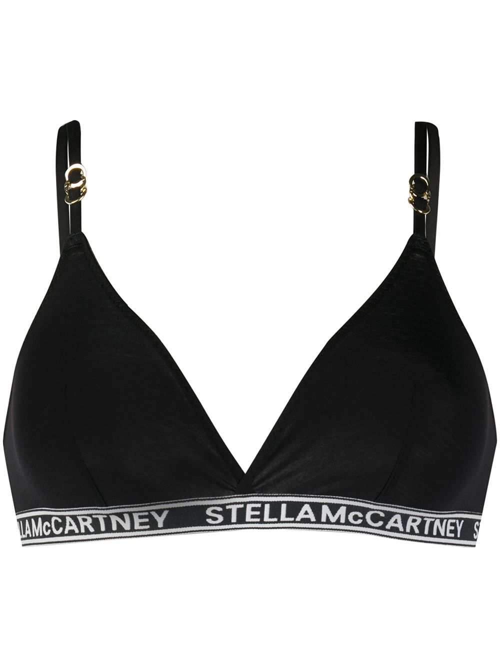 Stella McCartney jacquard logo triangle bra - Black von Stella McCartney