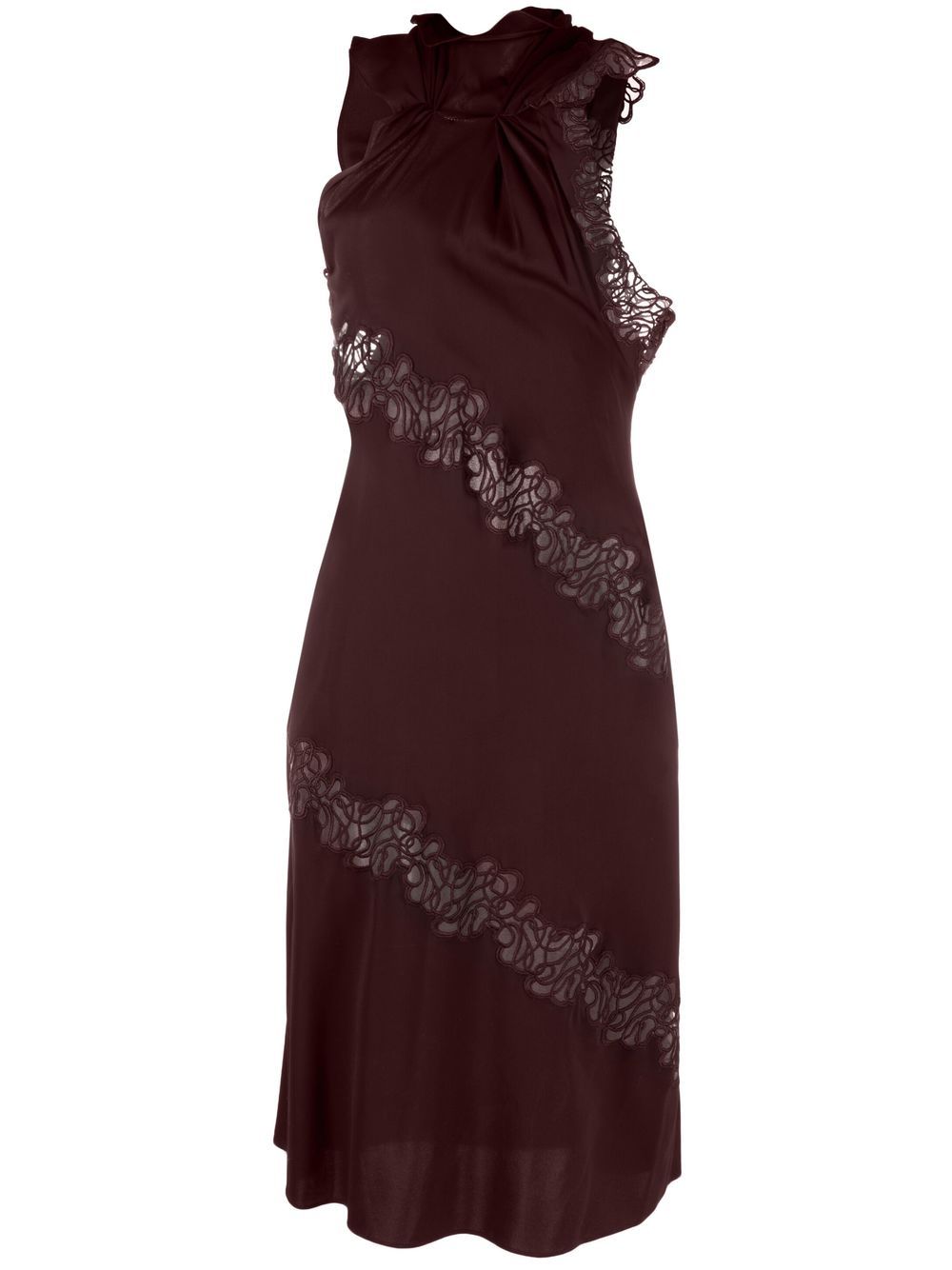 Stella McCartney lace-detail halterneck dress - Purple von Stella McCartney