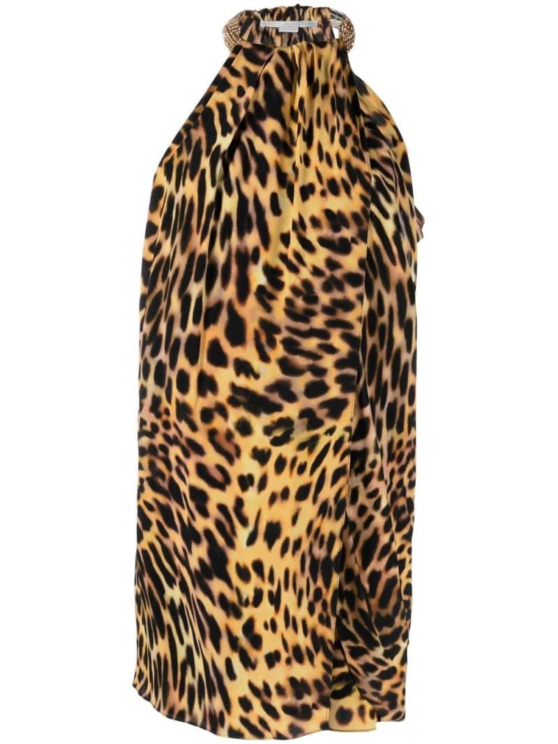 Stella McCartney leopard-print halterneck dress - Brown von Stella McCartney