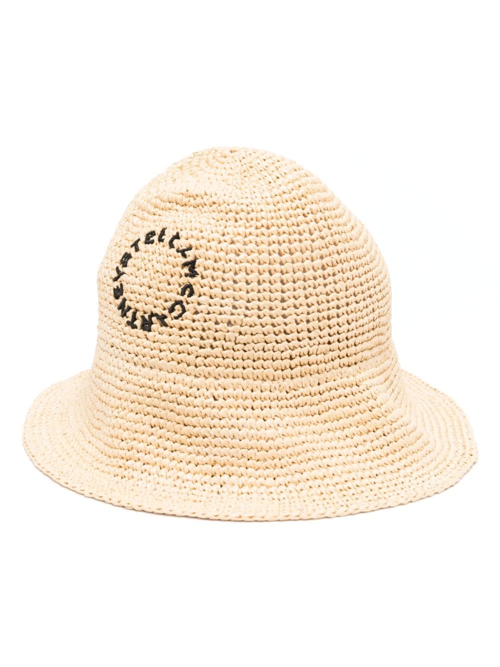 Stella McCartney logo-embroidered crochet bucket hat - Neutrals von Stella McCartney