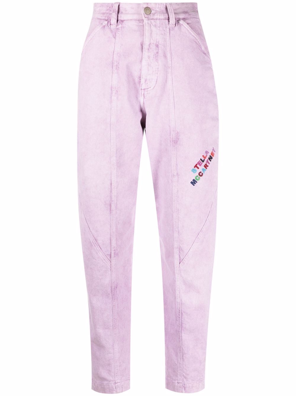 Stella McCartney logo-embroidered tapered jeans - Purple von Stella McCartney