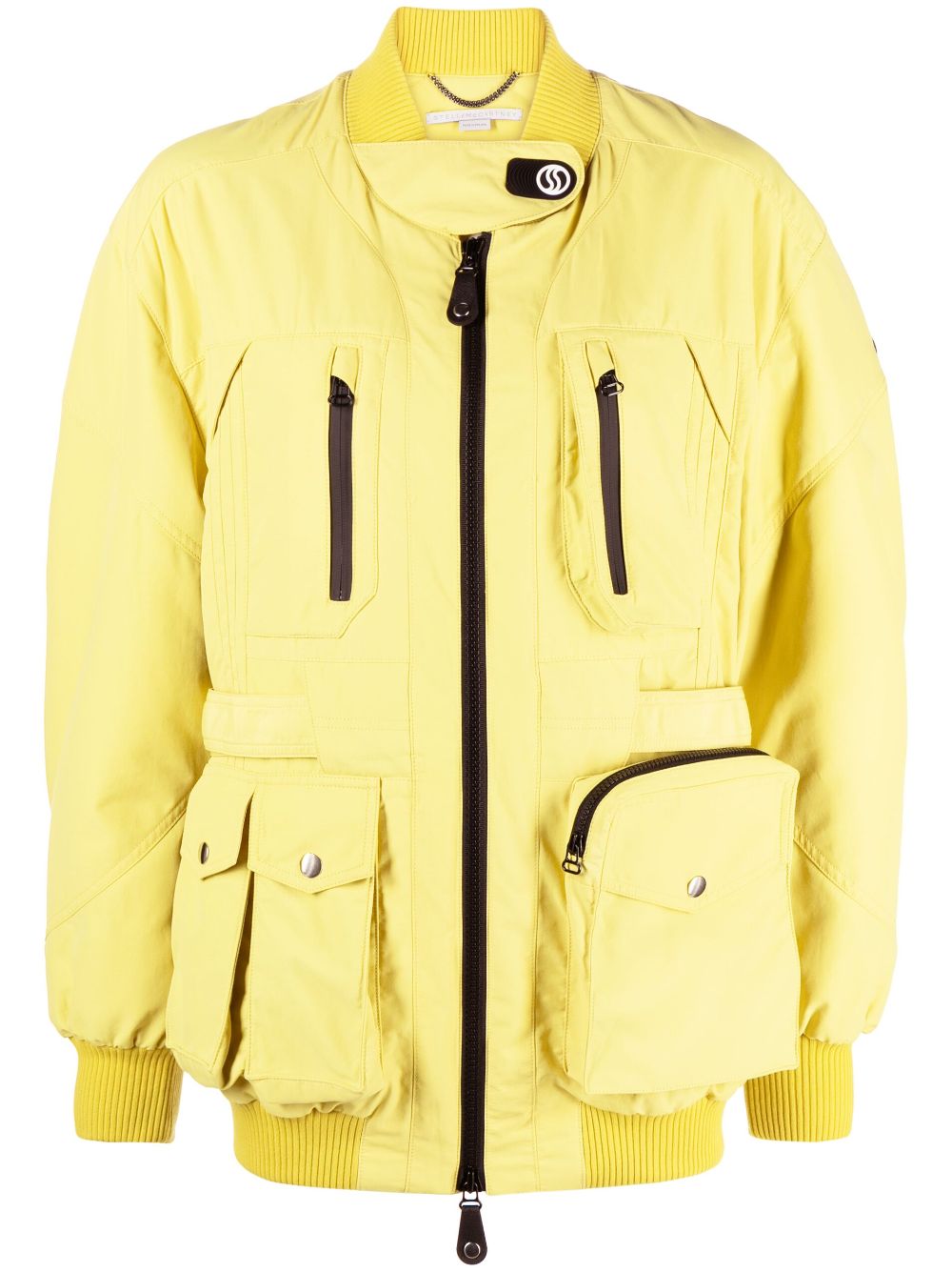 Stella McCartney logo-patch bomber jacket - Yellow von Stella McCartney