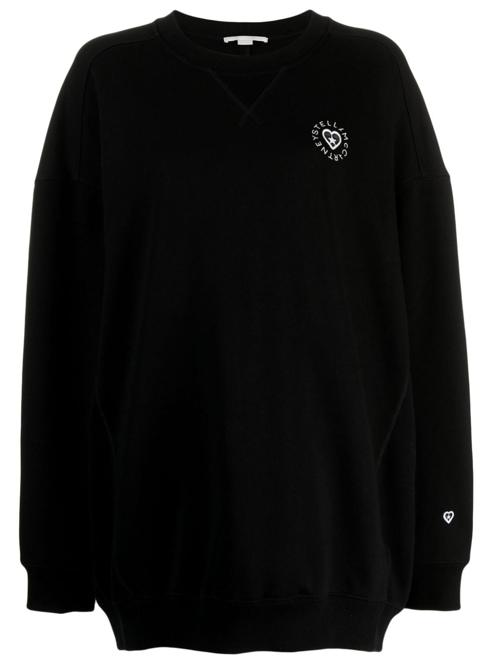 Stella McCartney logo-patch cotton sweatshirt - Black von Stella McCartney