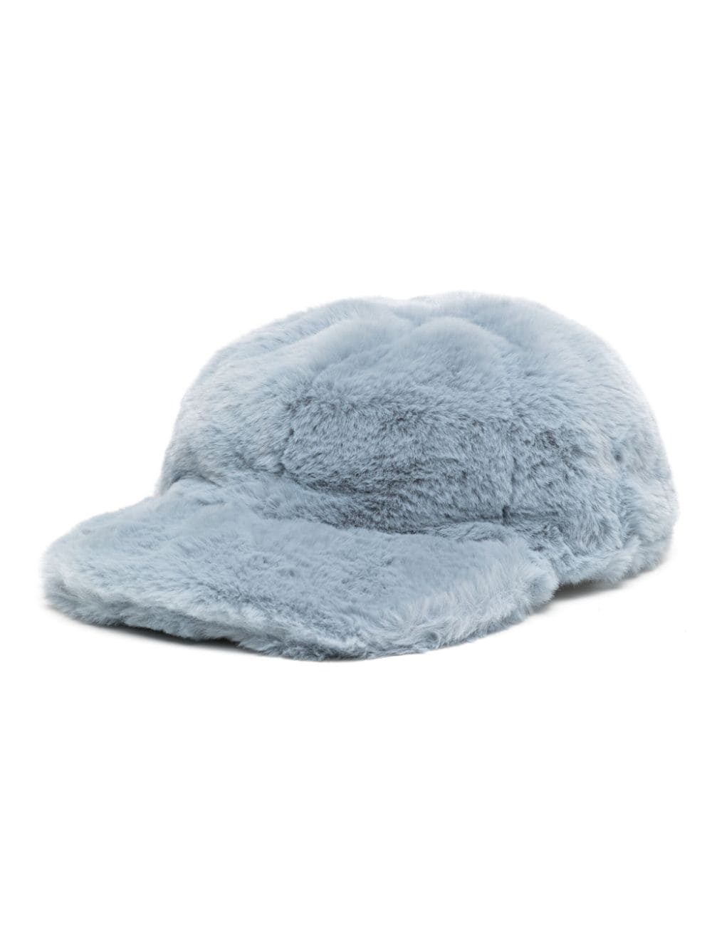 Stella McCartney logo-patch faux-fur cap - Blue von Stella McCartney