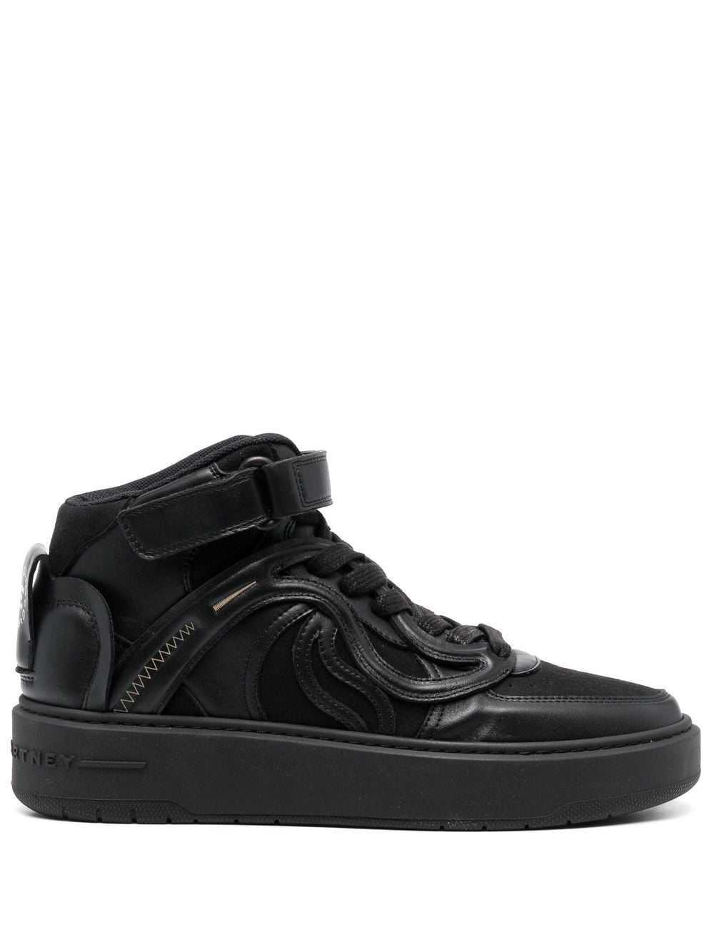 Stella McCartney logo patch faux leather sneakers - Black von Stella McCartney