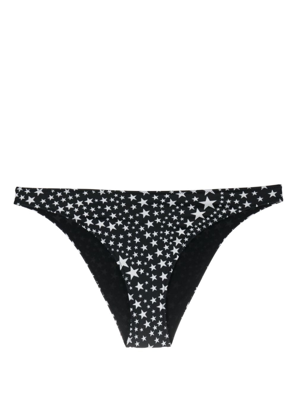 Stella McCartney logo-plaque star-print bikini bottoms - Black von Stella McCartney