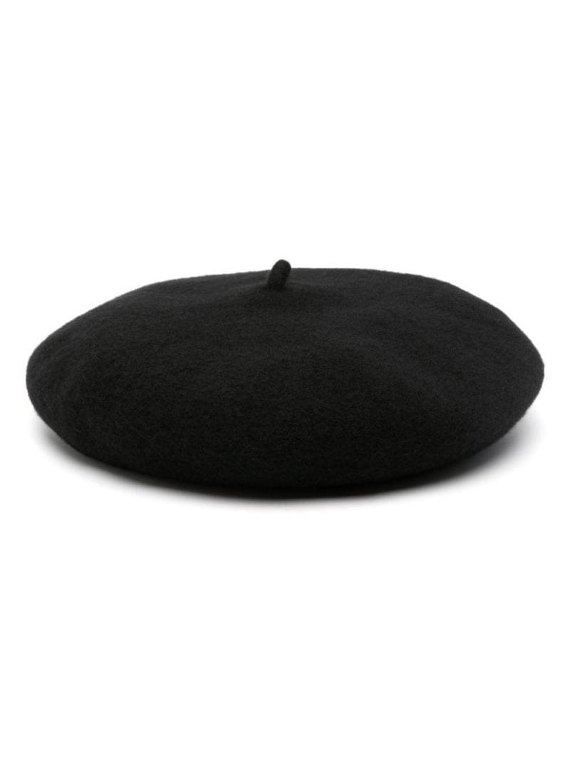 Stella McCartney logo-plaque wool beret - Black von Stella McCartney