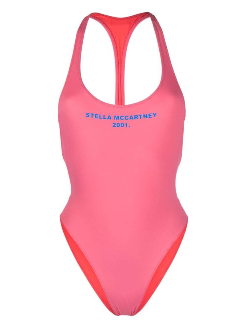 Stella McCartney logo-print cut-out swimsuit - Pink von Stella McCartney