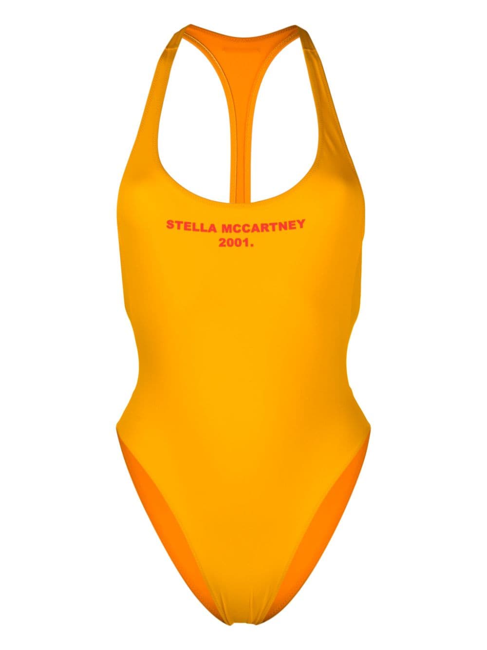 Stella McCartney logo-print cut-out swimsuit - Yellow von Stella McCartney