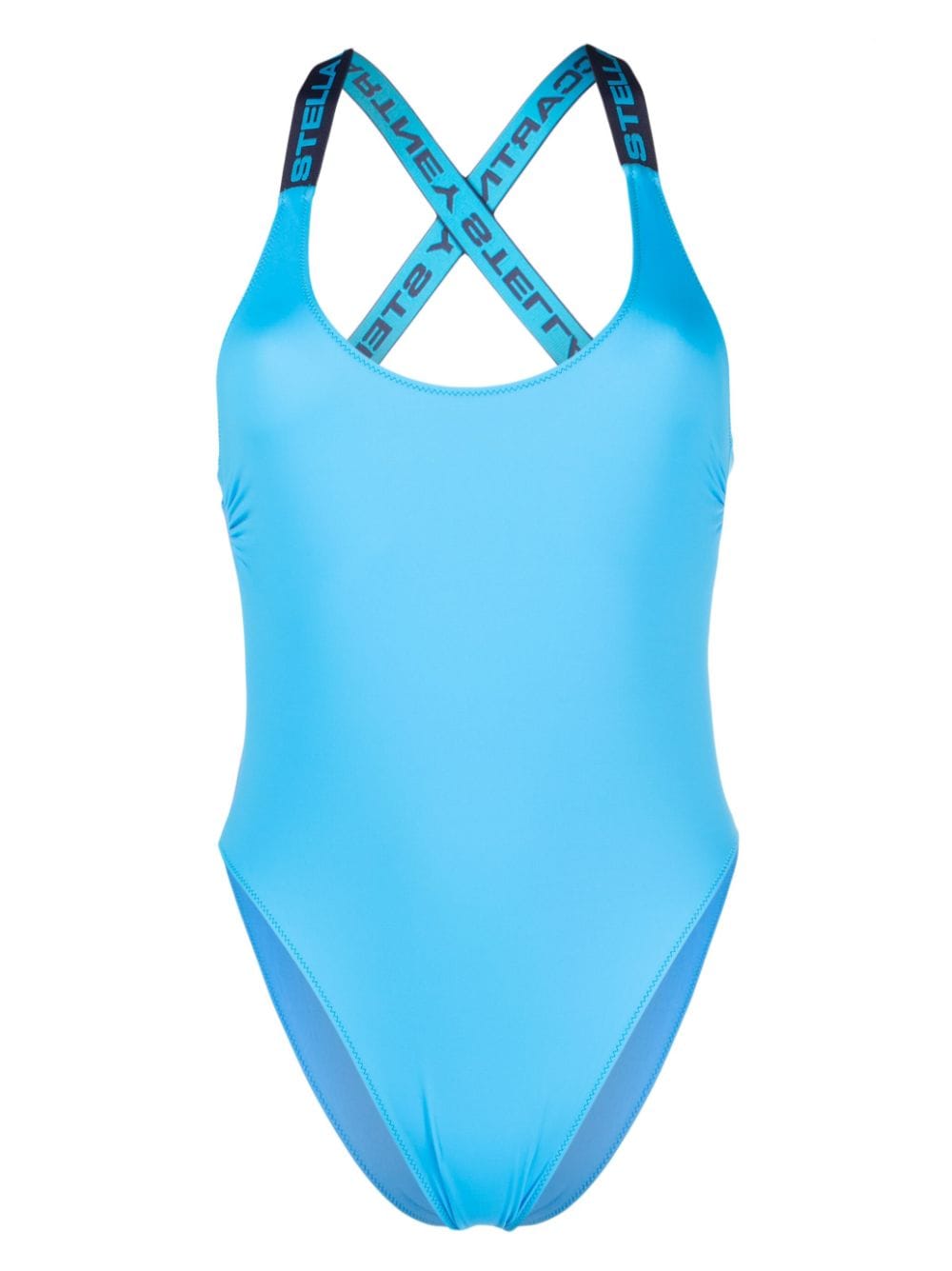 Stella McCartney logo-strap swimsuit - Blue von Stella McCartney