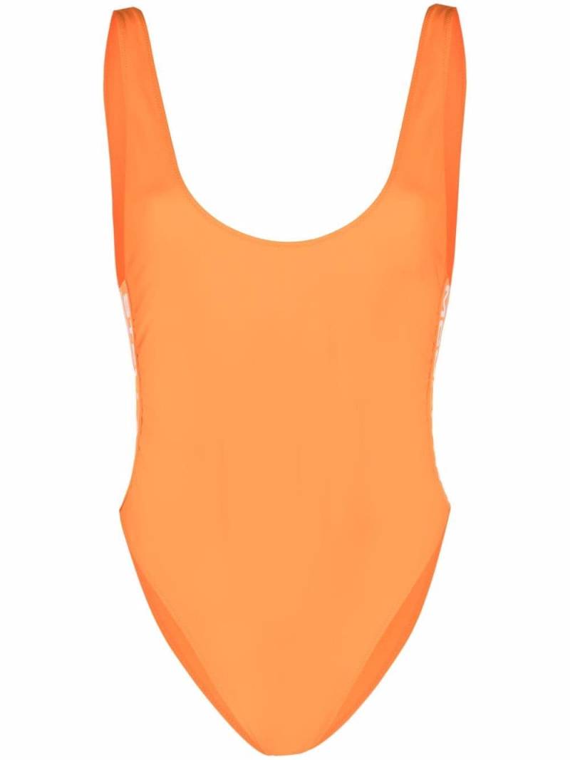 Stella McCartney logo tape swimsuit - Orange von Stella McCartney