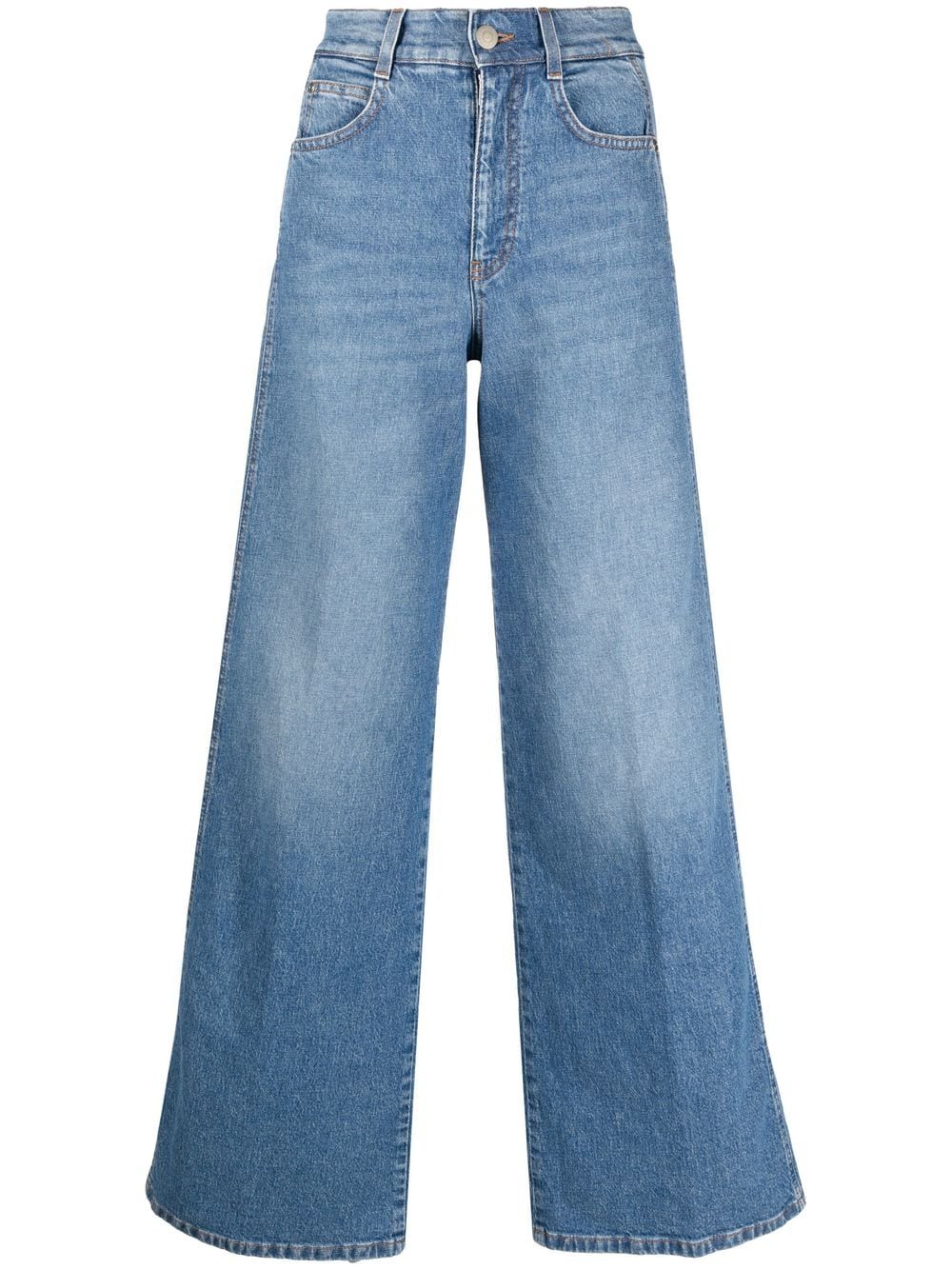 Stella McCartney logo-tape wide-leg jeans - Blue von Stella McCartney