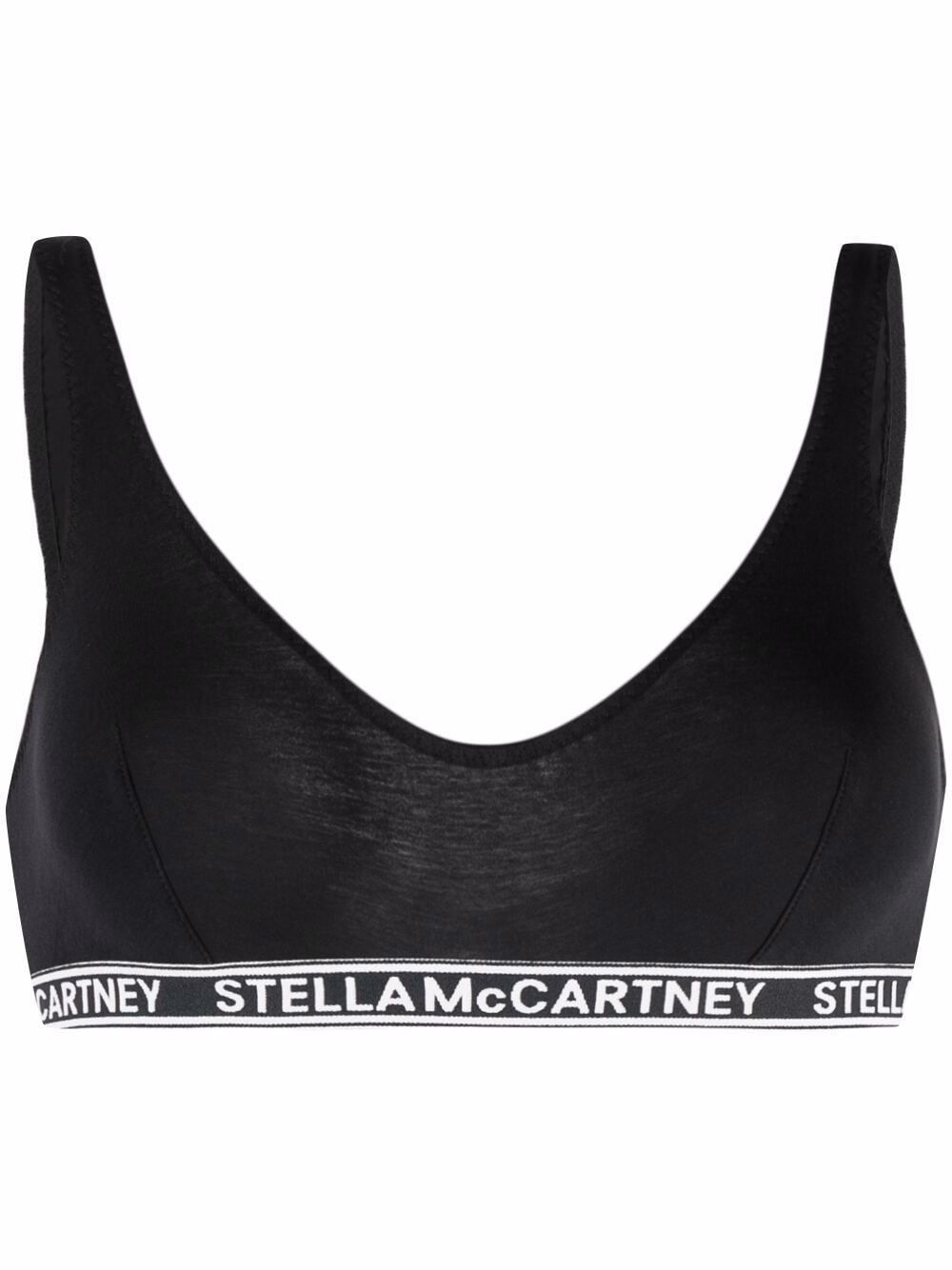 Stella McCartney logo-trim bralette - Black von Stella McCartney