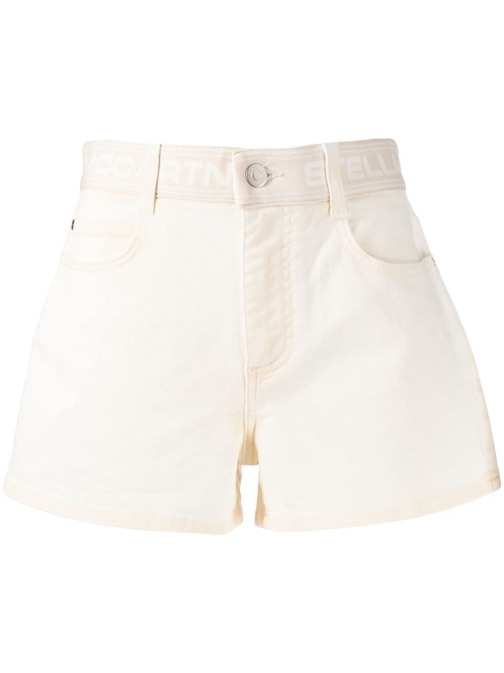 Stella McCartney logo-waistband mini shorts - Neutrals von Stella McCartney