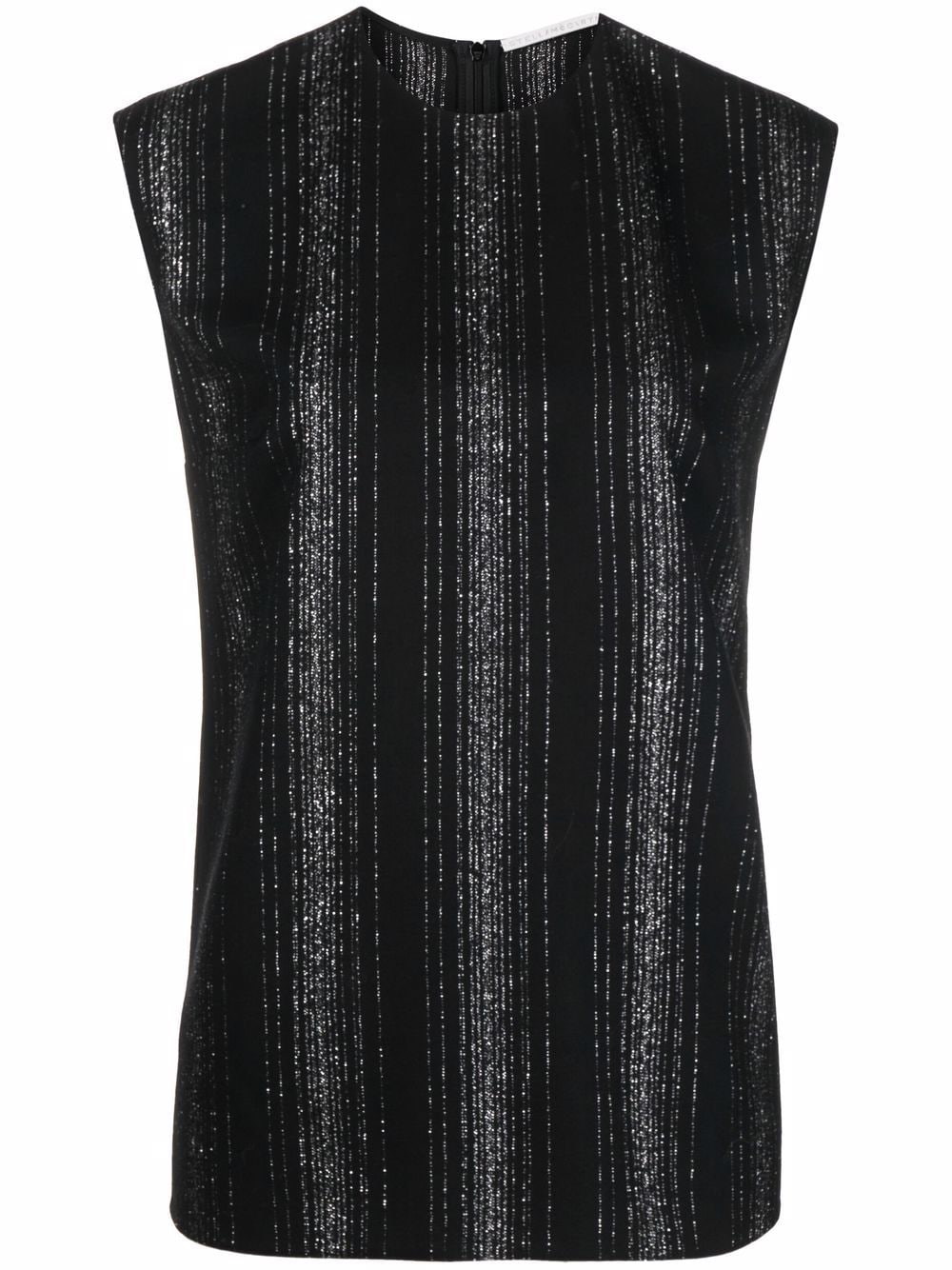 Stella McCartney lurex striped sleeveless blouse - Black von Stella McCartney