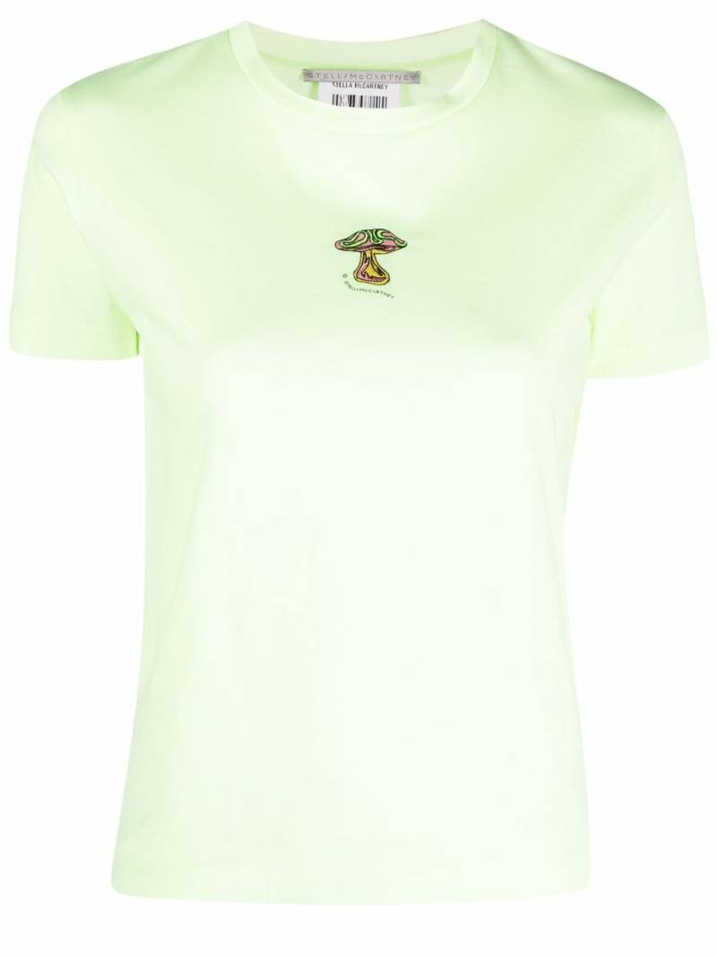 Stella McCartney mushroom embroidery round-neck T-shirt - Green von Stella McCartney