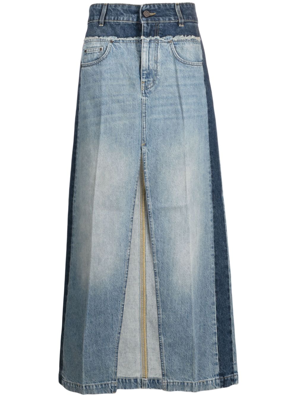 Stella McCartney panelled denim maxi skirt - Blue von Stella McCartney