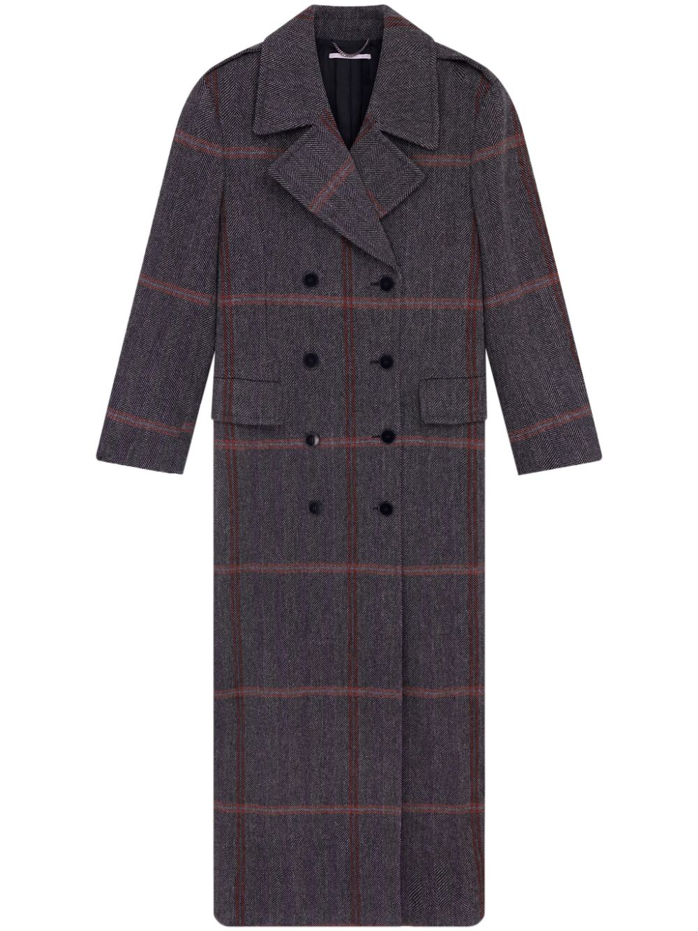 Stella McCartney plaid-check wool maxi coat - Grey von Stella McCartney